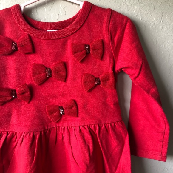 Carter’s Cotton Red Sweater Dress w/ Bows 2T - Picture 4 of 11
